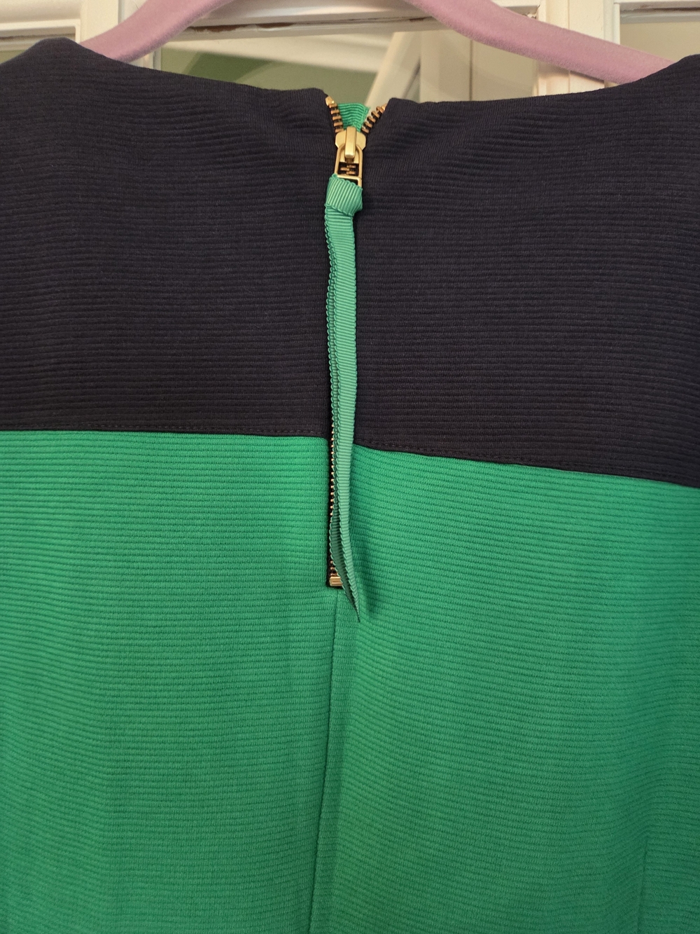 Boden Navy and Green Paneled Shift Dress - Size 14R - Picture 8 of 8